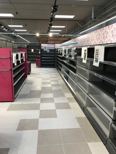 Aufbau eines Lebensmittelmarkts